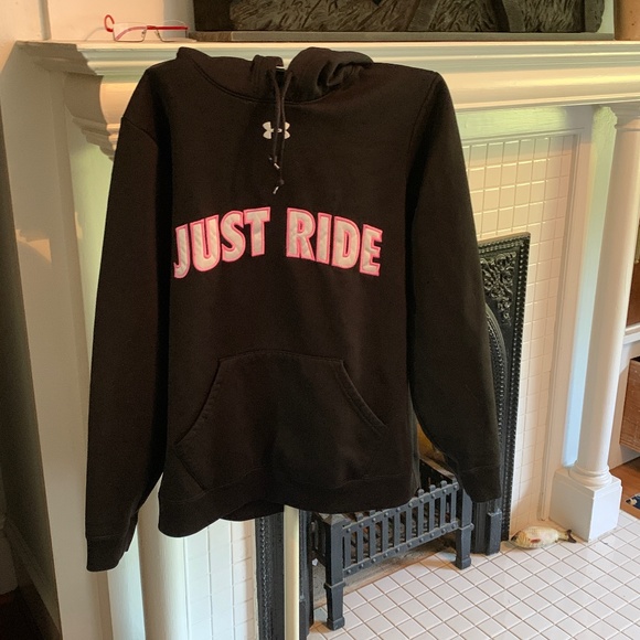 Under Armour Just Ride‎ hooded women’s sweatshirt. Worn 2x. Retail 50 - Picture 1 of 3